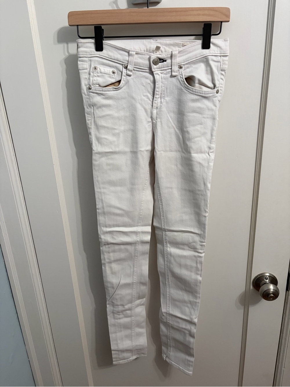 Rag & Bone Skinny Jeans White Size 25 Stretch Denim